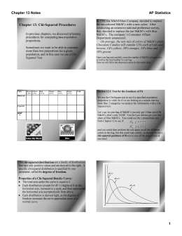 Chapter 13 Notes 1 AP Statistics Chapter 13: Chi