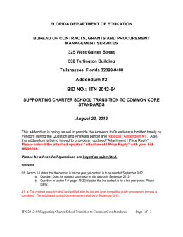Addendum #2 BID NO.: ITN 2012-64