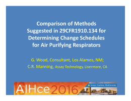Comparison of Methods Suggested in 29CFR1910.134 for
