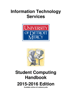 Student Handbook - Information Technology Services