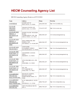 HECM Counseling Agency List