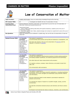 Law of Conservation of Matter - Awesome Science Teacher Resources