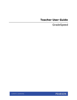 Teacher User Guide for GradeSpeed