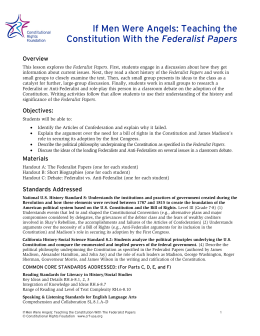 Teaching the Constitution with the Federalist Papers