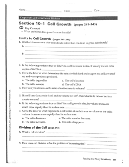 Section 10—1 Cell Growth (pages 241-243)