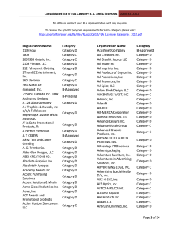 onsolidated list of FLA Category B, C, and D licensees