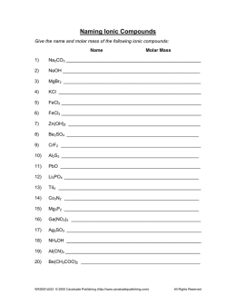 Naming Ionic Compounds