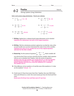 Solving Systems Using Substitution