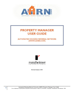 Automated Housing Referral Network (AHRN) Property Manager