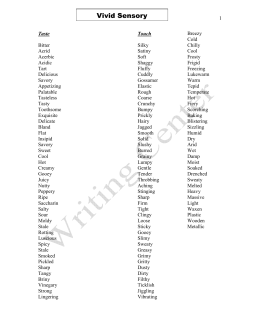 Vivid Sensory Adjectives