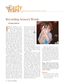 Recording Sensory Words - National Science Teachers Association