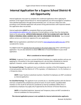 Internal Application for a Eugene School District 4J Job Opportunity