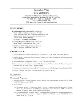 Curriculum Vitae Balu Santhanam