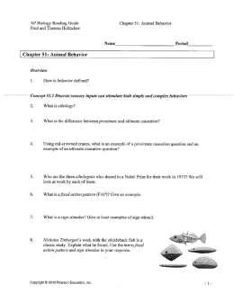 AP Biology Reading Guide Chapter 51: Animal Behavior Fred and