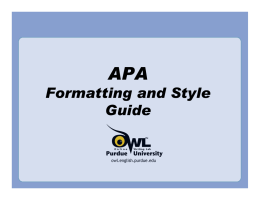 APA 6th Edition Tutorial from Purdue Owl