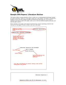 Literature Review - The...Sample APA Papers: Literature Review This