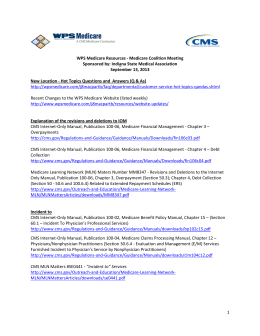 1 WPS Medicare Resources - Medicare Coalition Meeting