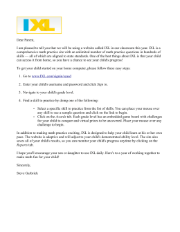 IXL Introductory Letter