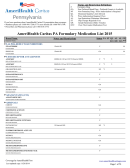 Printable Formulary - AmeriHealth Caritas Pennsylvania