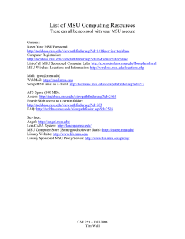 List of MSU Computing Resources