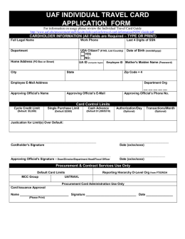 UAF Individual Travel Card Application