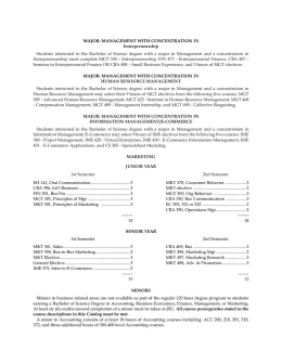 Addendum: Management Major