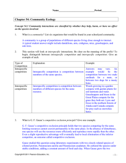 Chapter 54: Community Ecology