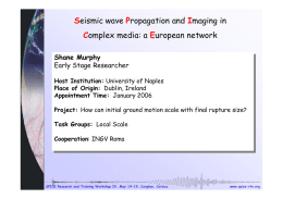 Diapositiva 1 - SPICE Seismic wave Propagation and Imaging in