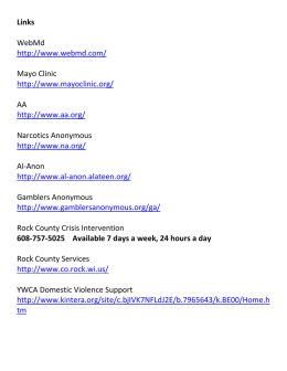 Links WebMd http://www.webmd.com/ Mayo Clinic http://www