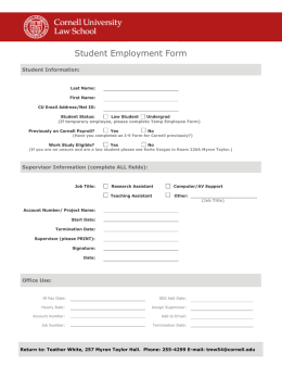 Student Employment Form