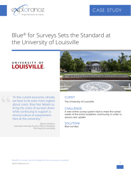 Blue® for Surveys Sets the Standard at the University of Louisville