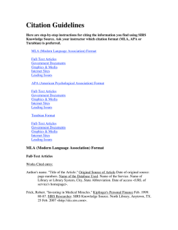 Citation Guidelines