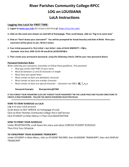 RPCC LOG on LOUISIANA LoLA Instructions