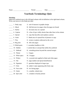 1BYearbook Terminology Quiz
