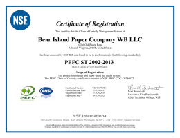 Certificate of Registration Bear Island Paper