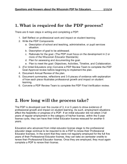 1. What is required for the PDP process?