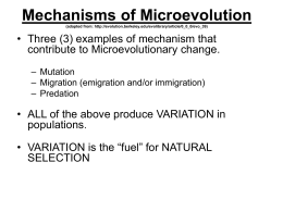 Mechanisms of Microevolution (adapted from: http://evolution