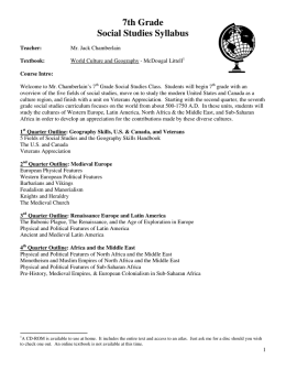 7th Grade Social Studies Syllabus