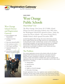 West Orange Public Schools - Registration Gateway by SRC Solutions