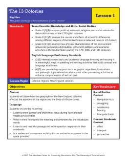 The 13 Colonies Lesson 1