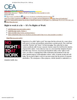 No Rights At Work is Wrong for Ohio - OHEA.org
