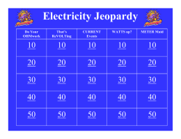 Electricity Jeopardy