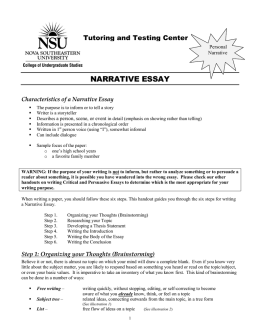 A Narrative Essay
