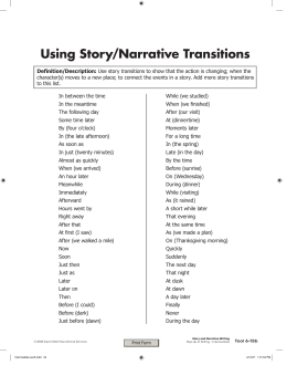 Using Story/Narrative Transitions
