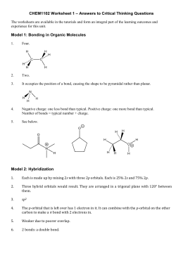 CHEM1102 Worksheet 1 – Answers to Critical Thinking Questions