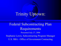 Federal Subcontracting Plan Requirements