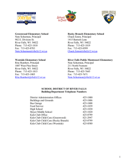 Elementary Student Handbook - River Falls