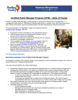 Certified Public Manager Program (CPM) – State of Florida