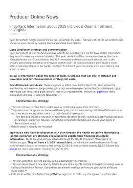 Important Information about 2015 Individual Open Enrollment in