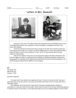 Chapter 24 Letters to Mrs. Roosevelt-Susan Pojer
